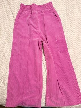 Urban Outfitters Bright Pink Corduroy Wide Leg Pants